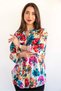 Women's Plus Size Fold Sleeve Shirt Blouse cty-akc-uzd1 100% Cotton Organic Linen - 3