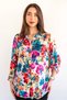 Women's Plus Size Fold Sleeve Shirt Blouse cty-akc-uzd1 100% Cotton Organic Linen - 5