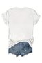 Women's Floral Faith Letter Print T-Shirt, Comfortable Round Neck Short Sleeve Top, Polyester Knitted Fabric - 3