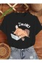 I'M Good Cat Graphic T-Shirt for Women - Casual Black Polyester Blend Tee Shirt
