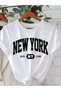 New York Letter Printed Round Neck T-Shirt, Casual Short Sleeve Top for Spring and Summer, Women's Clothing