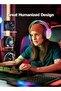 سماعة رأس X25 بإضاءة LED متدرجة، سماعة رأس لألعاب الكمبيوتر لأجهزة PS4/PS5/XBox - 4