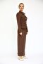 Shirt Collar Classic Jacket & Long Straight Tight Skirt-Chestnut - 4