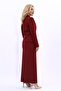Men's Lapel Single Button Classic Jacket & Long Straight Slim Skirt-Burgundy - 4