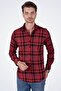 Red Blue Striped Slimfit Lumberjack Shirt with Gift Box - 5