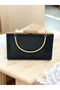 Black Color Women's Evening Dress Bag with Metal Handle, Fully Stoned in Two Styles - 6