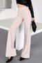 Women's Silver Lycra Beltless Palazzo Trousers, 4 Season Crepe Gathering Fabric - 4