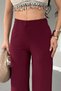 Women's Silver Lycra Beltless Palazzo Trousers, 4 Season Crepe Gathering Fabric - 2
