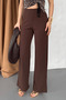 Women's Silver Lycra Beltless Palazzo Trousers, 4 Season Crepe Gathering Fabric - 3