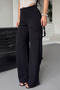Women's Silver Lycra Beltless Palazzo Trousers, 4 Season Crepe Gathering Fabric - 6