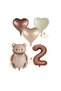 Best Brown Number Teddy Bear Heart Foil Balloon Set 2 Years Old