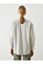 Nevavm Striped Oversize Linen Blend Women's Shirt with a Difference - 4
