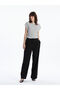 Lcwaikiki Classic Black Striped Crew Neck Striped Women's T-Shirt - 2