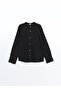 Lcw Kids Black Judge Collar Boy's Shirt