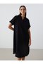 Lcwaikiki Classic Shirt Collar Oversize Muslin Women's Dress - 2
