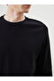 Lcwaikiki Classic Black Crew Neck Long Sleeve Men's Sweatshirt - 3