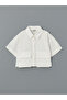 Nevavm Basic Short Sleeve Girls' Crop Shirt with a Difference