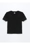 Crew Neck Girl's Crop T-Shirt