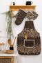 4-Piece Kitchen Dowry Set; Kitchen Apron, Oven Mitts and Pot Holders Set