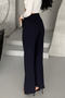Women's Dublin Belt Double Button Pocket Lycra Fabric Palazzo Trousers - 3