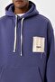 Label Detailed Oversize Hooded Sweatshirt Purple - 4