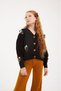 Girl's Embroidered Balloon Embroidered Black Knitwear Cardigan Colorful Pants Hair Clip Set of 3 - 8