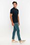 Polo Neck T-Shirt Navy Blue - 3