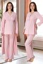 Women's Pink Special Design Cotton Long Sleeve Maternity Maternity Dressing Gown Pajama Set Set
