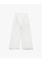 Cotton Button Detailed Wide Leg Trousers - 2