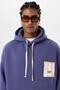 Label Detailed Oversize Hooded Sweatshirt Purple - 5