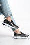 Rosa Marlowe Black and White Leather Laceless Thick Sole Casual Sports Shoes - 3