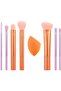 Level Up Brush And Sponge Kit, Makeup Brushes For Eyeshadow, Foundation, Blush, & Bronzer 8Pcs