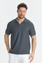 Men's Polo Neck Waffle Comfort Fit T-Shirt - 100% Cotton - 5