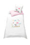 Baby 4-Piece Sleeping Set 100% Cotton 100X135Cm Spring Rain Pink -Duvet Cover Set- 70X140 Fitted Sheet - 2