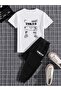 Tokyo White T-Shirt Black Sweatpants Jogger - Printed Bottom Top Sweatpants Suit Oversize Cycling Yak - 3