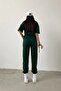 Yale T-Shirt Sweatpants Jogger- Green Print Bottom Top Sweatpants Set Oversize Crew Neck - 5