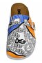 Women's Vegan Leather Multicolor Slippers - Center View Design - 5
