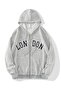 Gray Oversize Hooded London Cardigan - Printed