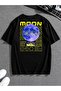 Unisex Oversize Moon Printed Black T-shirt