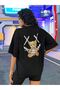 X Bear Single Jersey T-Shirt - Black Printed Oversize Crew Neck Short Sleeve T-Shirt - 4