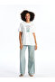  Crew Neck Printed Short Sleeve Women's T-Shirt - 2