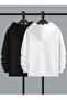 2-Piece Still Freedom Thick Winter Sweatshirt - Black and White Printed Oversize Hoodie - 3