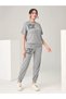 The Stars Ribana 2-Piece T-shirt Sweatpants Jogger Gray Bottom Top Tracksuit Set Oversize Crew Neck - 2