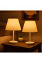 Cream Modern Double - Lampshade White Leg Bed and Table Lamp