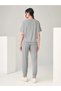The Stars Ribana 2-Piece T-shirt Sweatpants Jogger Gray Bottom Top Tracksuit Set Oversize Crew Neck - 5