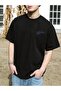 Unisex Black Oversize Mountains Printed Knitted T-shirt - 5