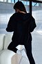Thatsofetch Minimal 100% Cotton Cardigan - Black Oversize Winter Hoodie with Fleece Inside Zipper - 6