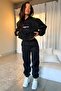 So Fetch Series 7 Tracksuit Set Sweatshirt Jogger - Black Printed Oversize Hooded Hooded