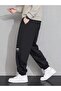 Clever Sweatpants Jogger - Black Printed Rubber Leg High Waist - 2