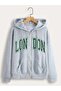 Cardigan - Gray Printed Oversize Hoodie